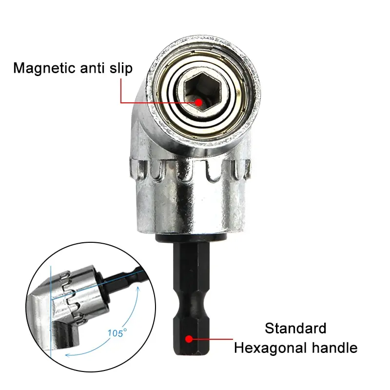 Screwdriver Joint Bending Black Hexagonal Handle Conversion Connect Rod 1/2 Square Head 3/8 Sleeve 1/4 Electric Tool Accessorie