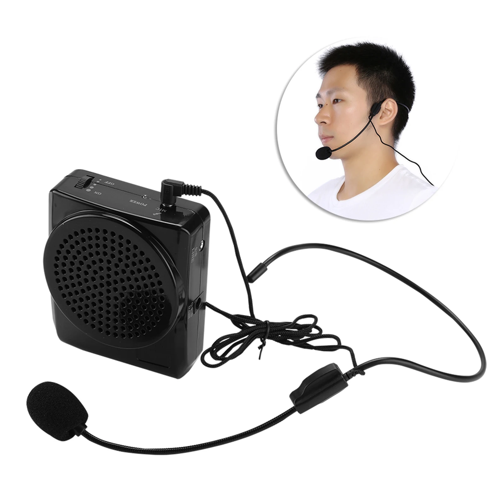휴대용 충전식 음성 증폭 마이크, 허리띠 마이크 부스터 음성 증폭기 포함 교육용 스피커