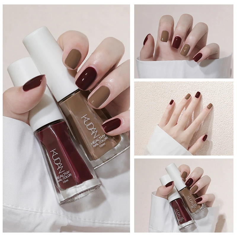 1PC 10ml Glass Bottle Colorful Nail Polish For Nails Nail Art Varnish Fashion DIY Design Manicure No Need Lamp Autumn Winter nail polish