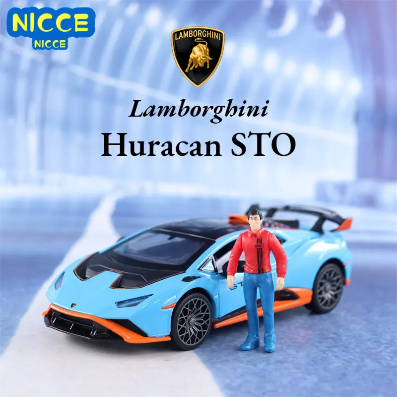 

Модель спортивного автомобиля Nicce 1:32 Lamborghini Huracan STO, литый под давлением металлический сплав, модель автомобиля со звуком и светом, коллекционная детская игрушка, подарки