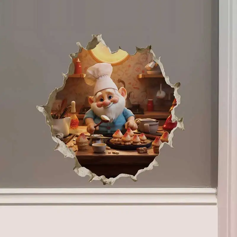 M451 Weihnachtsmann-Maus im Mausloch-Aufkleber – Mausloch-Wandaufkleber, Heim-Tapete, Kinderzimmer-Dekoration, wasserfeste Aufkleber – Detail 6