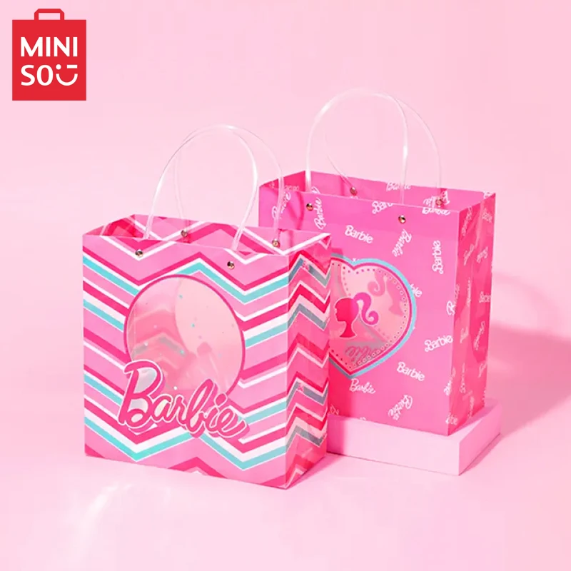 

2024 новая MINISO Барби периферийный Солнечный свет сияющая серия лазер Средний ПП подарочная упаковка прозрачная подарочная сумка ручной подарок