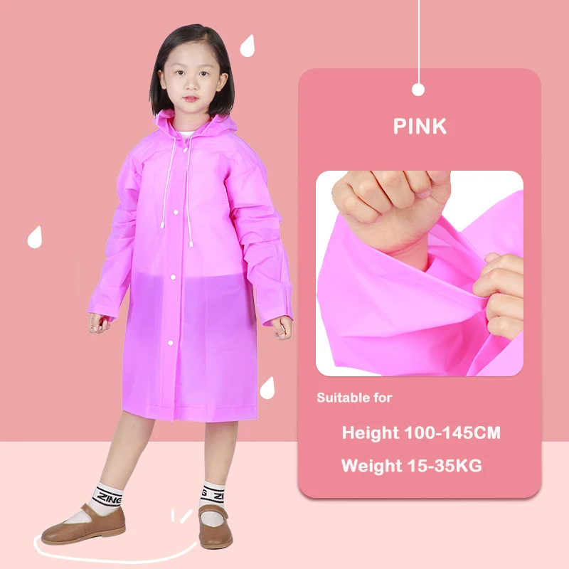 Children Raincoat Reusable Hooded Rainwear For Girl And Boy raincoat poncho