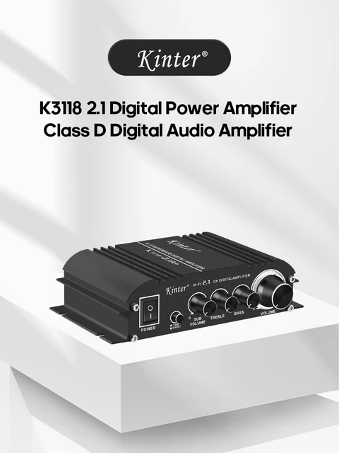 Kinter K3118 2.1 Channel Bluetooth Amplifier - 30Wx2 + 80W Subwoofer Power With Texas Instruments Audio Chips