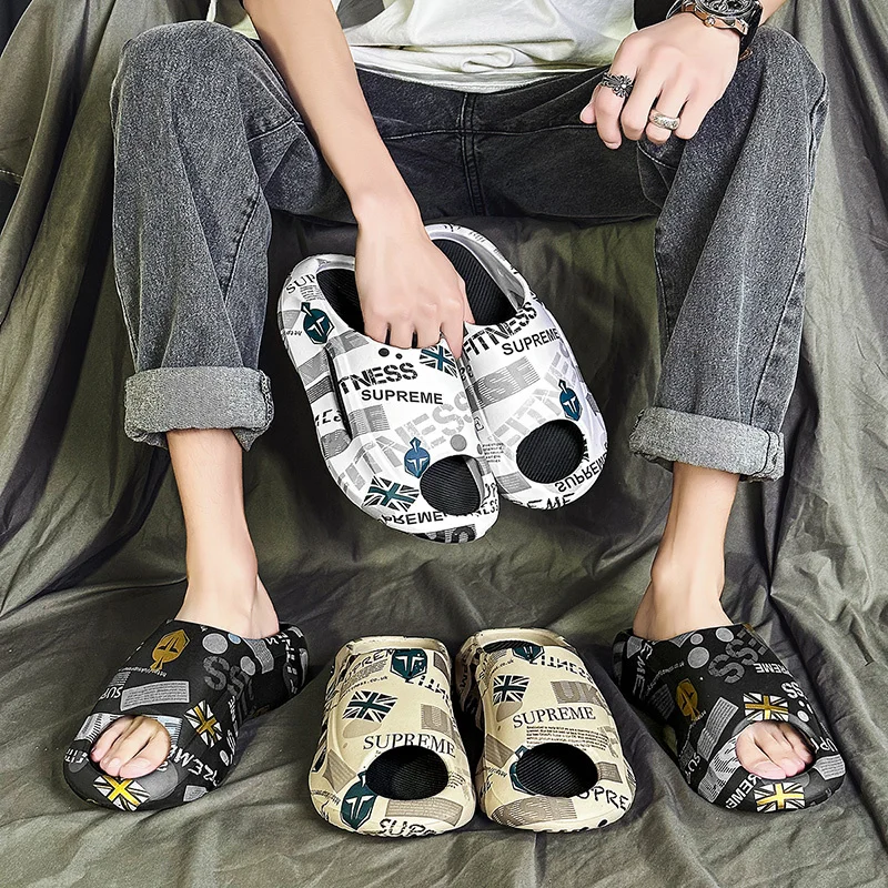 Slip-Hausschuhe für Herren, rutschfest, bequem, weiche Schaumstoff-Slipper mit dicker Sohle, Slipper für drinnen und draußen_voghion.com