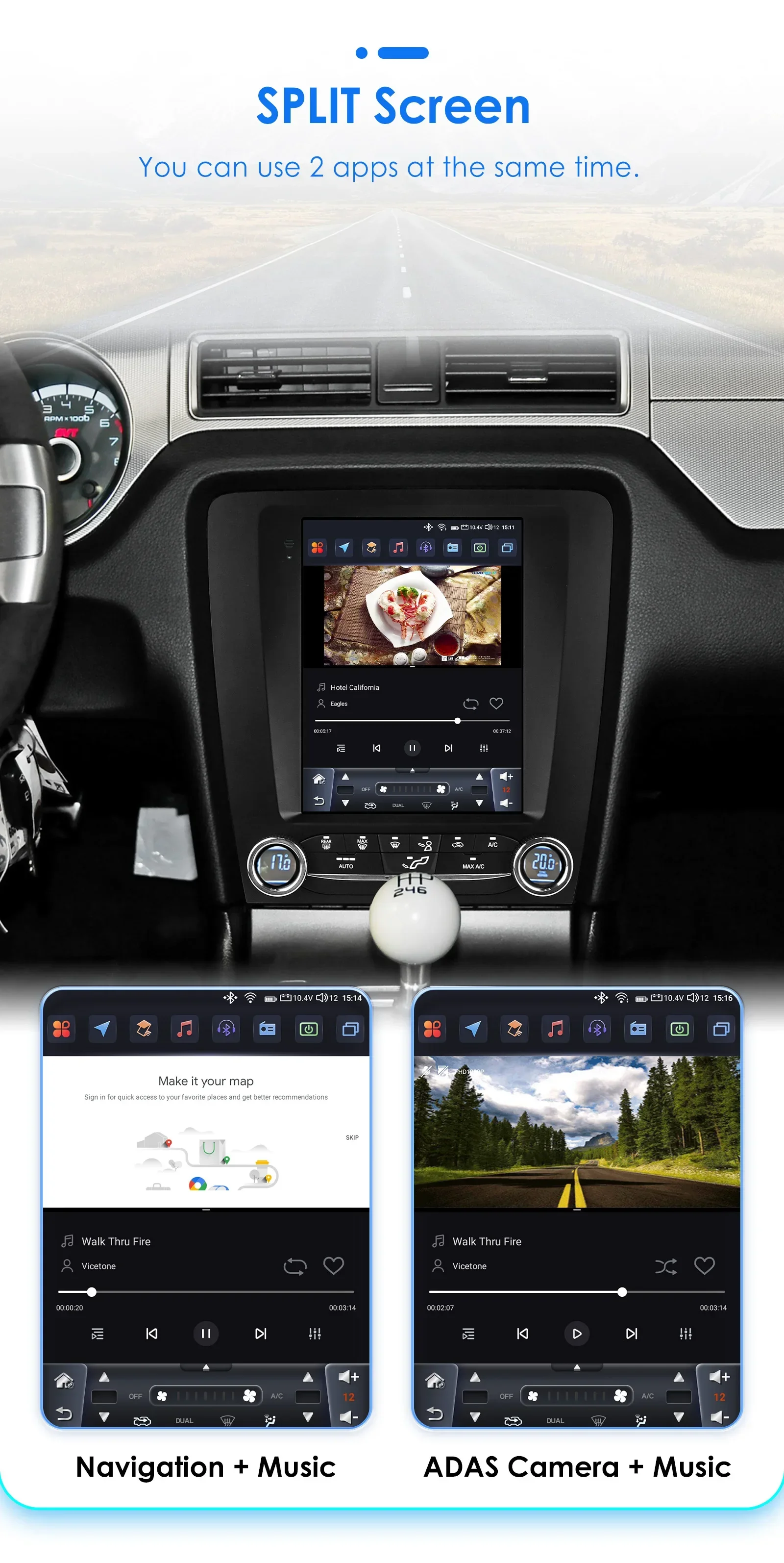 Hizpo Android 14 Autoradio für Ford Mustang 2010–2014 Audio-Multimedia-Player CarPlay Android Auto GPS BT 4F WIFI Autoradio AI – Detail 33
