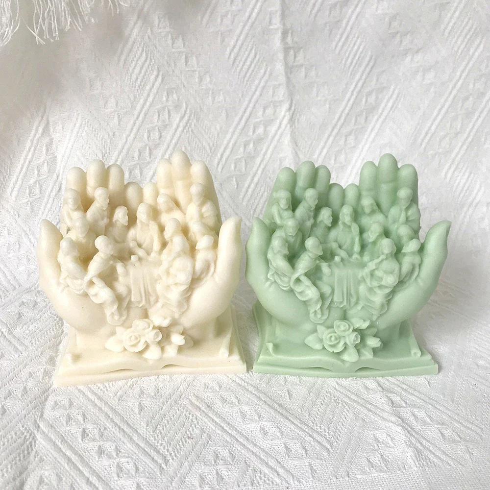 The Last Supper of The Jesus Family Candle Silicone Mold DIY Handmade Aromatherapy Soap Gypsum Candle Making Mould Home Decor