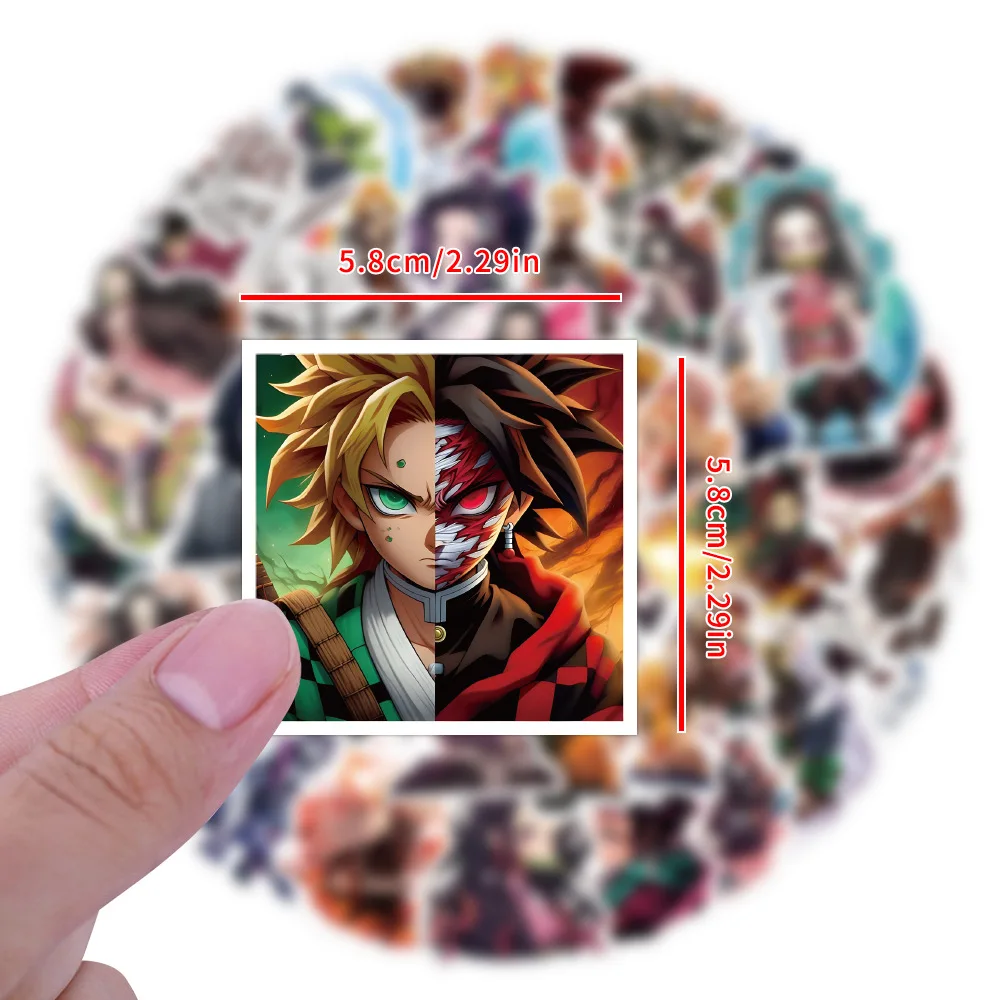 Cartoon Stickers Decorative Stickers Anime Stickers Graffiti Stickers 10/30/50/110PCS Cool Anime Demon Slayer Stickers DIY Suitcase Fridge Phone Laptop Guitar Graffiti Cartoon Decal Sticker