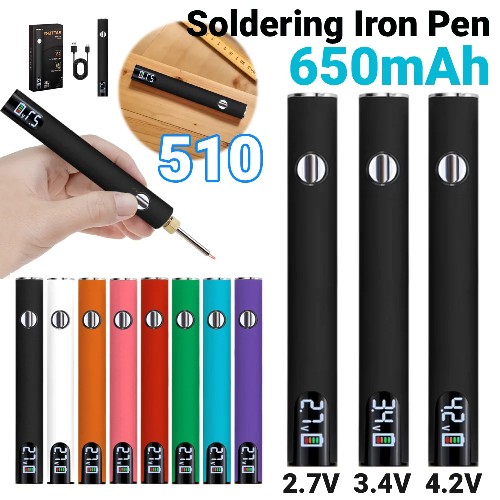 510 Thread Battery Cart Pen 650mAh Digital Electric Soldering Iron Pen Solder Repair Tools