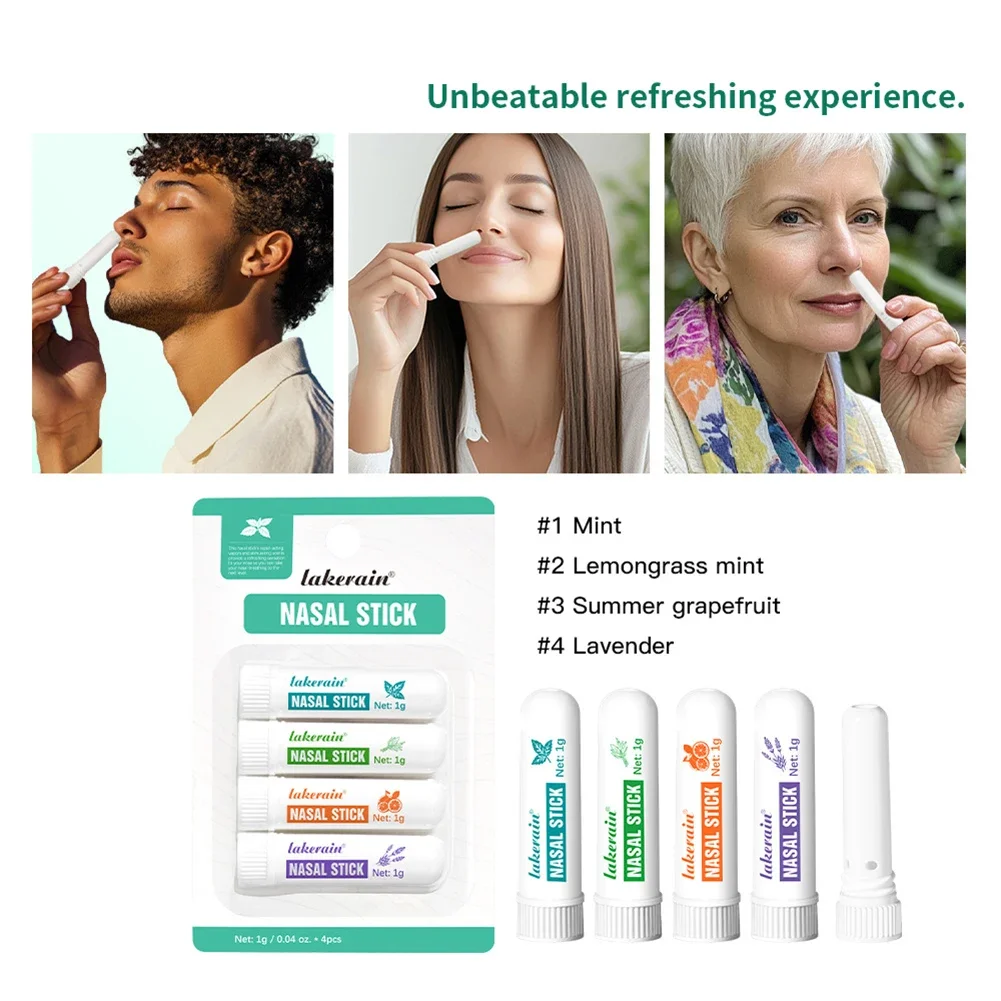 Nasal Inhaler Aromatherapy Mint Inhaler Portable energy bar Blend for Calming Relaxing Tension Relief Anti-Drowsiness refreshing