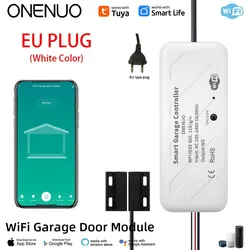 Smart WiFi Garage Door Switch & Controller with Voice Assistant Compatibility (EU plug White)