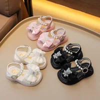 Leisure and Comfortable Baby Girl Sandals Kawaii Cartoon Bear Decos Summer Open Toe Sandals 1-4Y Girl Beach Shoes Toddler H05054 2