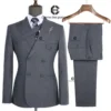Cenne Des Graoom 2024 New Elegant Grey Suits for Men Double Breasted Hand Sewn Buttons 2 Pieces Set High Quality Wedding Party 1