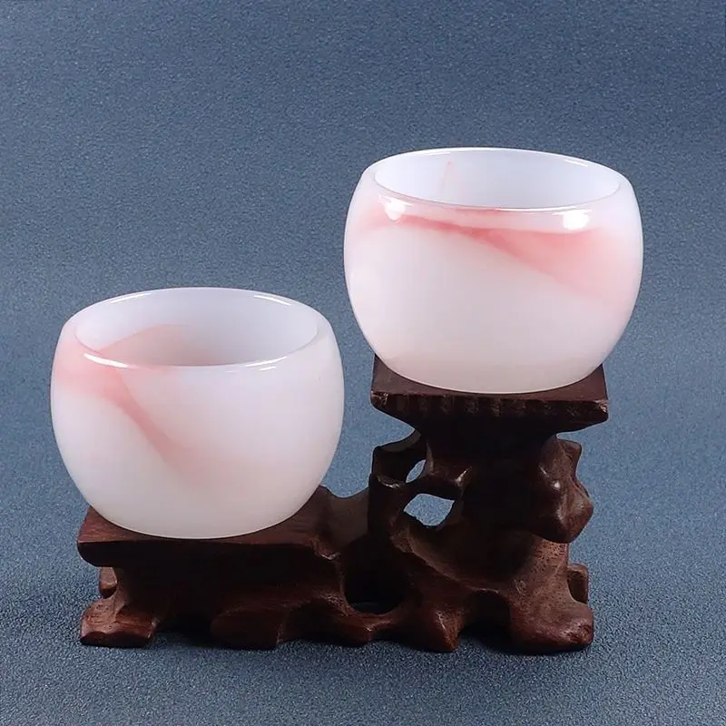 Natural Chicken Blood Jade Tea Cup Wine Kung Fu Set Health Preservation High Grade Water