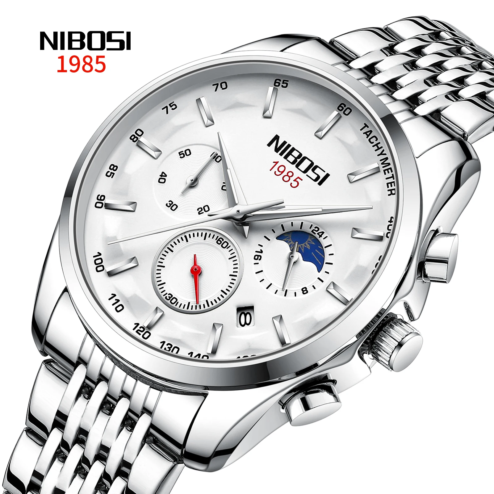 NIBOSI 2022 Relogio Masculino Fashion Brand Luxury Mens Watches Stainless Steel Waterproof Sports Quartz Men Watch For Gift Box 