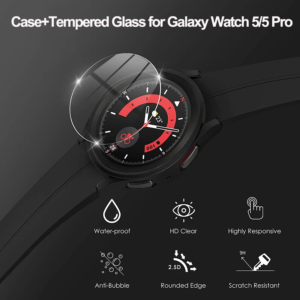 Waterproof Screen Protector and Durable PC Case with Tempered Glass Cover