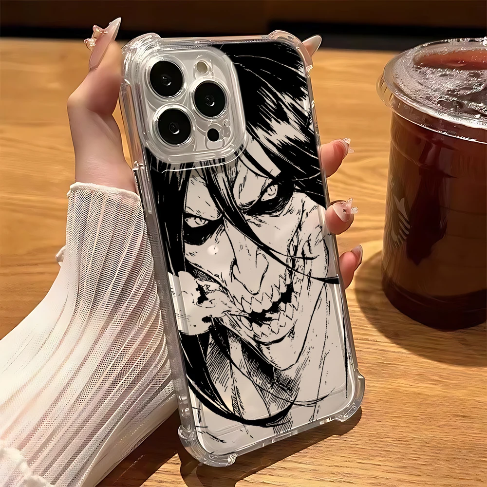 Premium Anime-Inspired Transparent Phone Case - Attack on Titan Edition