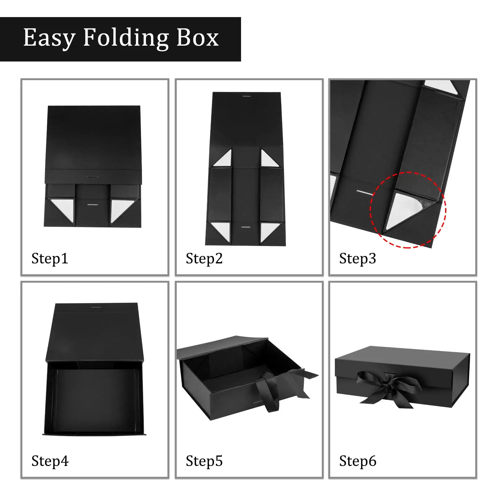 10-1Pcs Magnetic Closure Gift Packaging Box with Ribbon | Collapsible Box with Lid for ... - SKU MCGB2323 - UGI Packaging