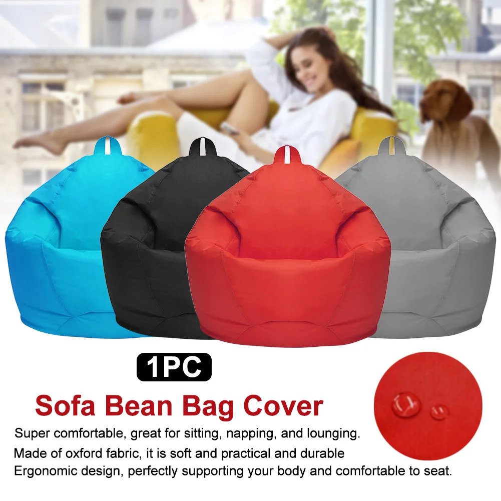 Oxford Fabric Lazy Lounger Indoor Lazy Sofa Bean Bag Cover Living Room Hotel Easy Clean