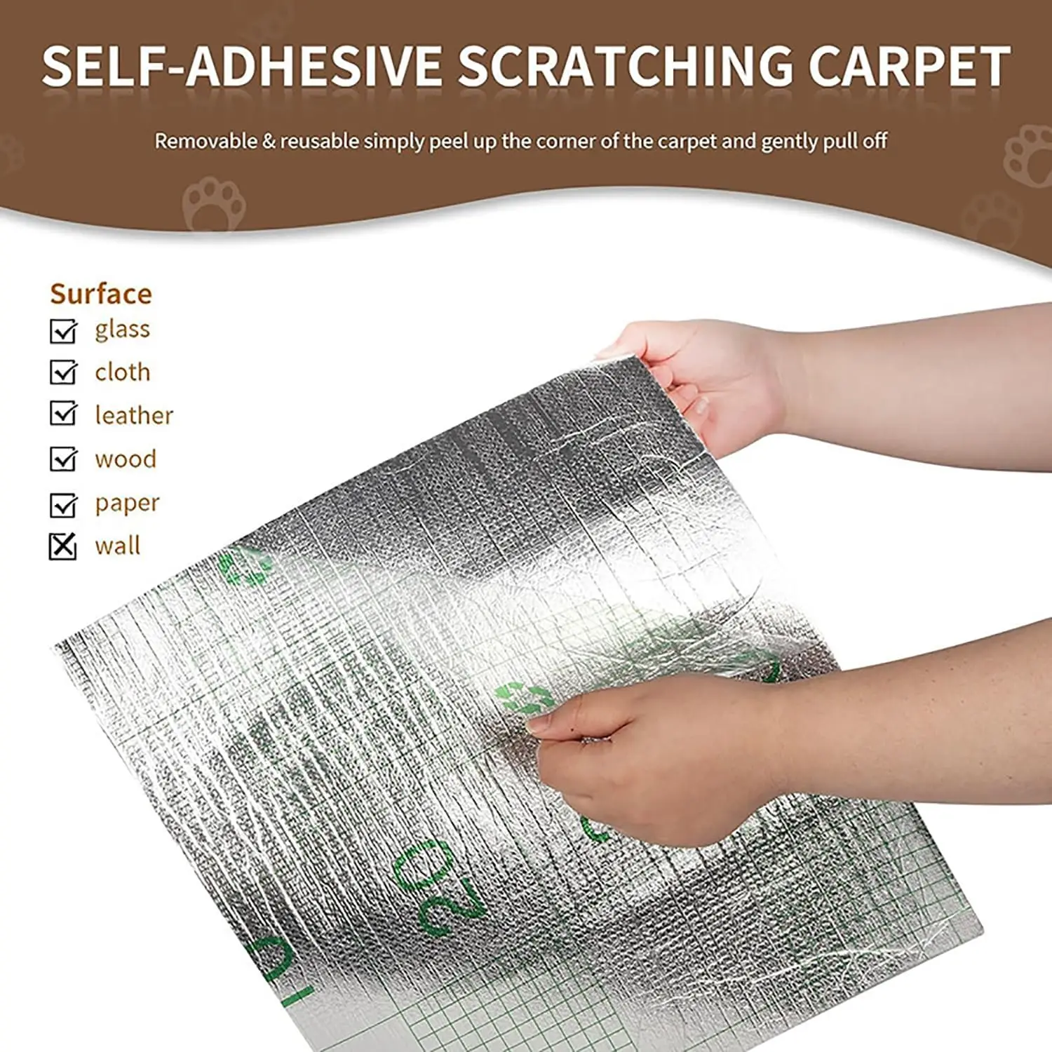 Cat Scratcher Sofa Protector Corner Wall DIY Cats Scratcher Pad Board Protection Trimmable Self-adhesive Carpet Cat Scratch Mat