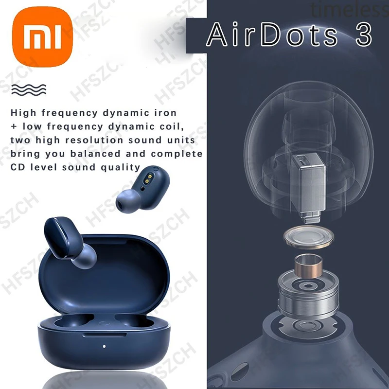 

Беспроводные наушники Xiaomi Redmi AirDots 3, TWS Mi, Bluetooth 5,2, автоматическая связь, чип Qualcomm, сенсорное управление, Apt-X, адаптивные наушники