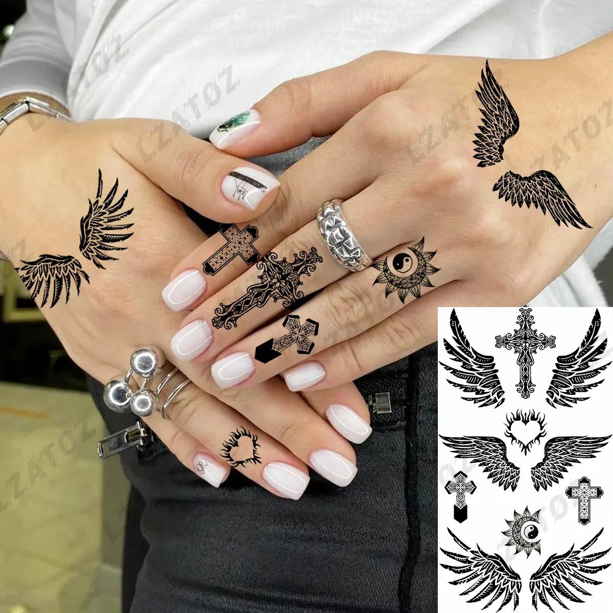 Tatouage Croix Aile D Ange Signification Tatouage Temporaire De Croix D'ailes Minuscules Pour Femme Adulte,  Autocollant De Plume D'ange Réaliste, Transfert D'eau De Doigt, Petit  Tatouage - Temporaire Tatouages - AliExpress