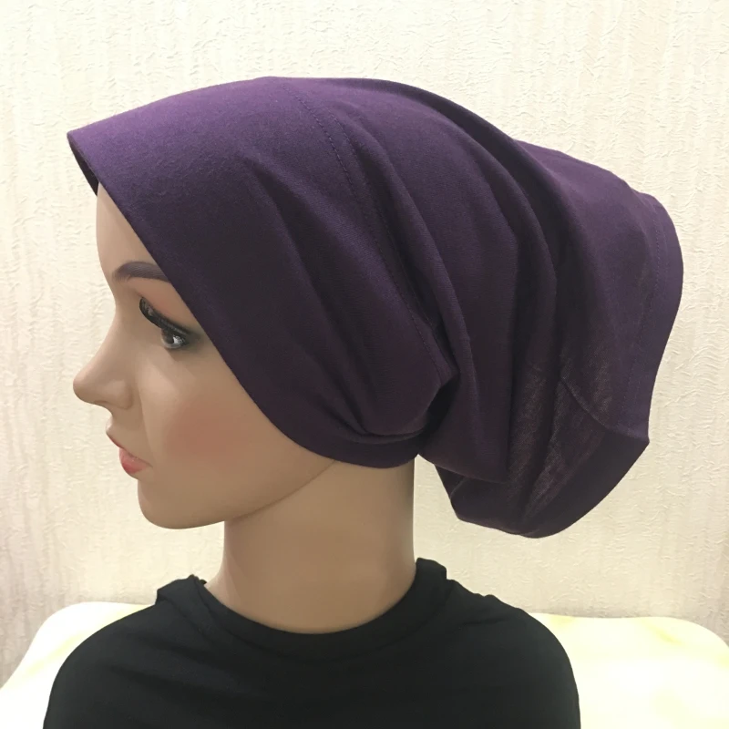 C035 Various colors cotton soft tube underscarf with stiff on front muslim hats headband inner hats islamic small muslim headwear head scarf hijab headscarf hijab hats shawl scarf muslim sets prayer hats