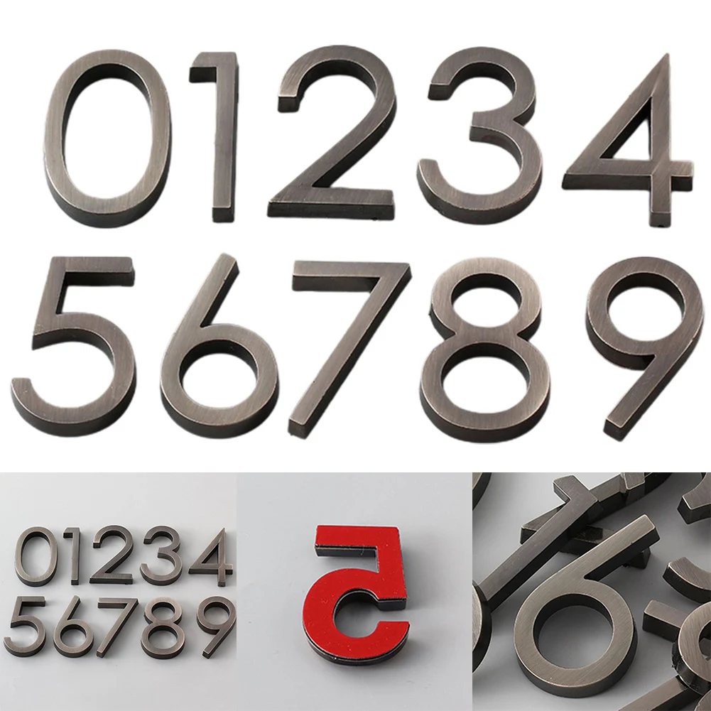 

6cm Door Numbers 0~9 Self Adhesive 3D Number Stickers House Room Door Number Plate Sign For Address Mailbox Hotel Door Numbers