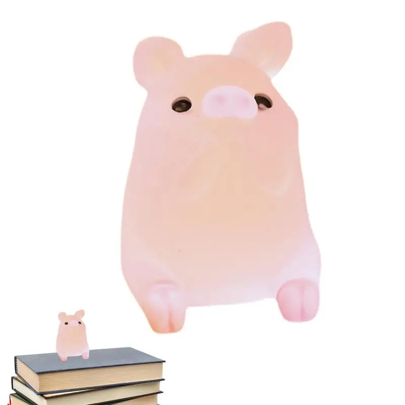 Tiny Pig Lovely Miniature Ornament Miniature Pig Slime Charm Pig Figures Fairy Garden Landscape Dollhouse Ornament For Car