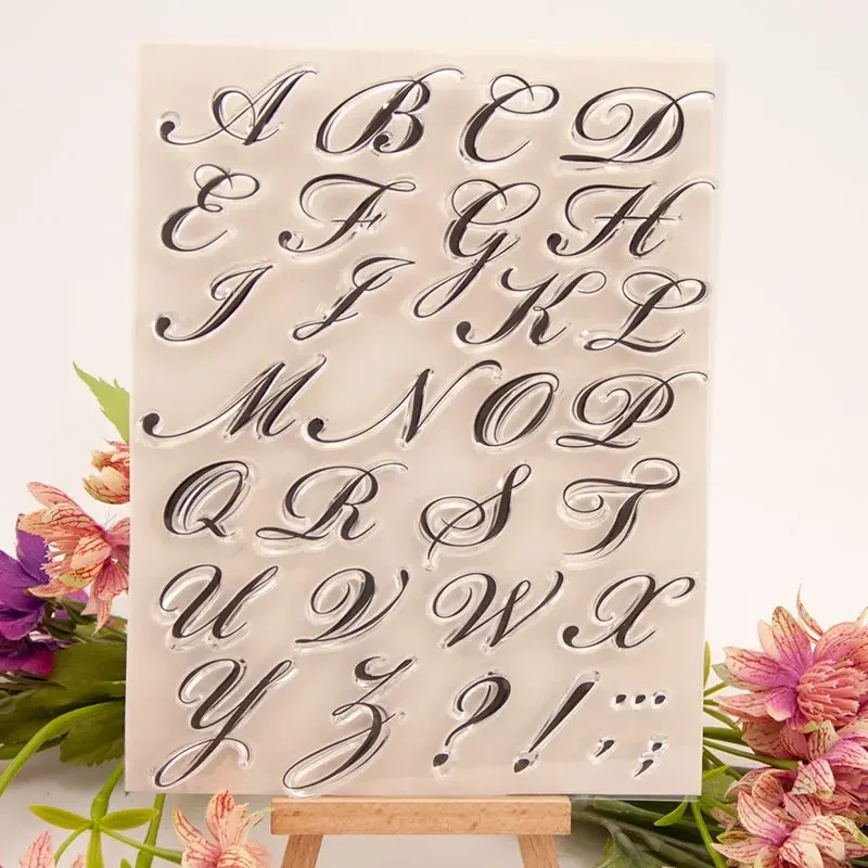 Alphabet Letters Clear Stamp Transparent Silicone DIY Stamp Seal Sheet for Scrapbooking Making Album Handmade Decoration