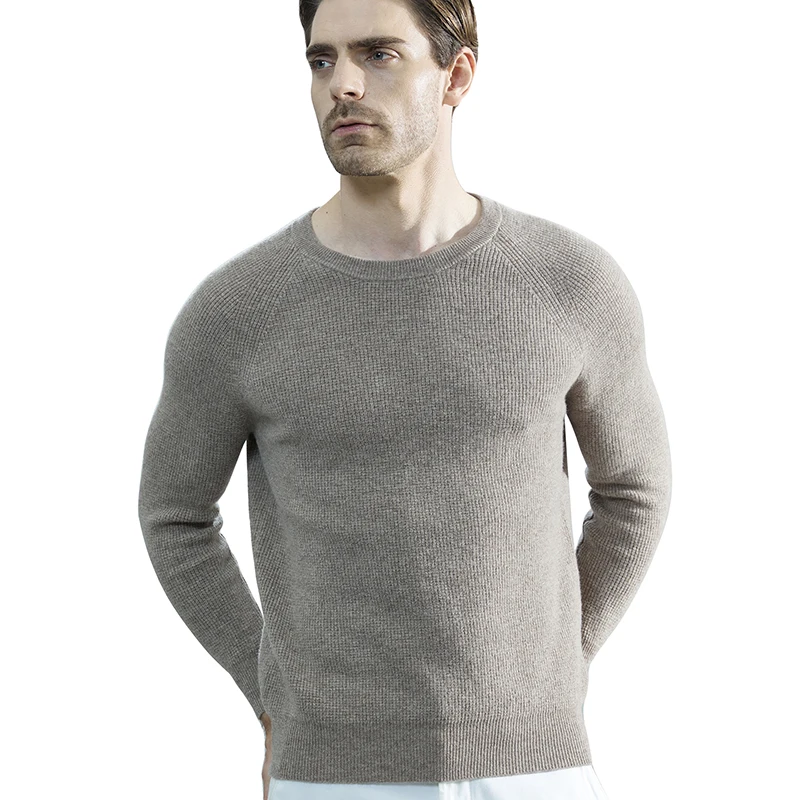 Men Knitted Sweaters Cashmere Sweater 100% Merino Wool O-Neck Long-Sleeve Thick Black Pullover Winter Fall Male Jumpers Clothing 5