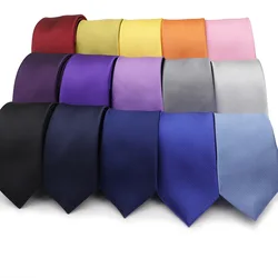 New Classic Solid Ties for Men Fashion Casual Neck Tie Gravatas Business Mens Neckties Corbatas 7.5cm Width Groom Ties Gravata