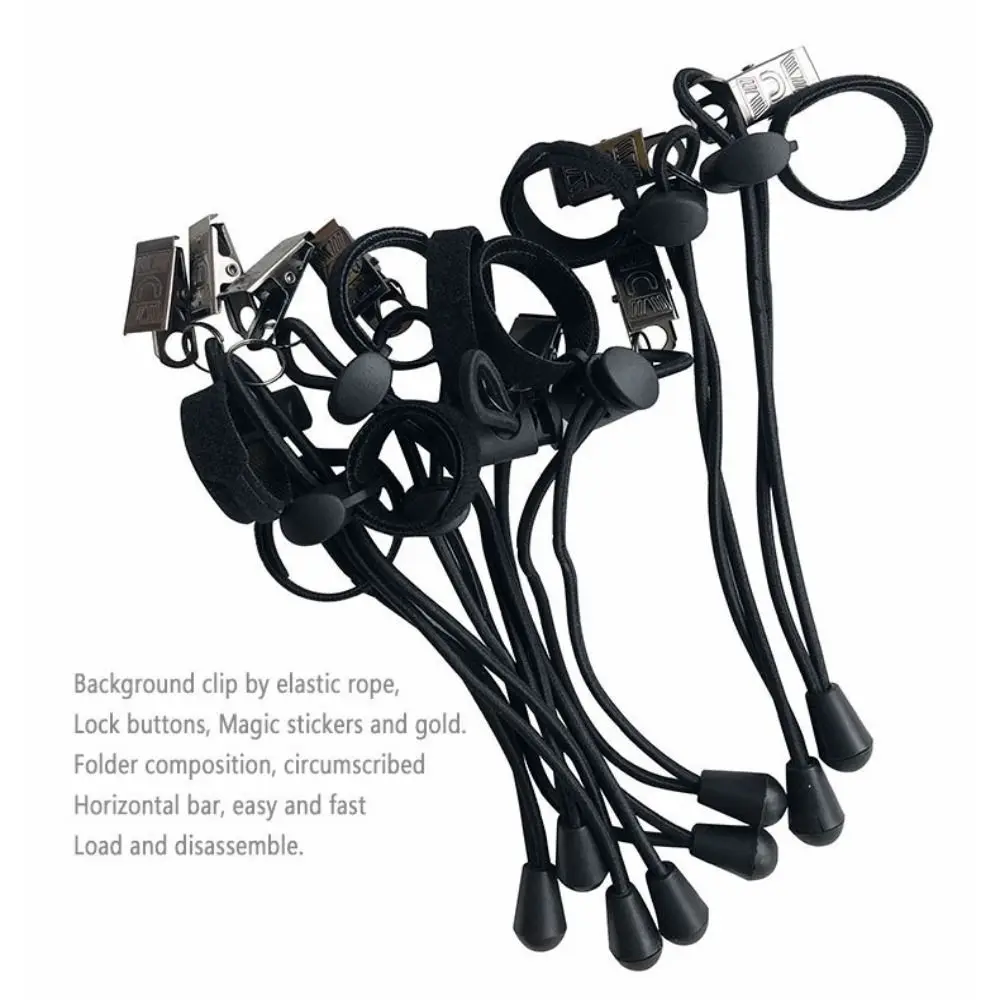 2pcs Elastic Backdrop Clips Adjustable Pants Leg Clip Photography Background Clips Multi-Functional Windproof Clamps