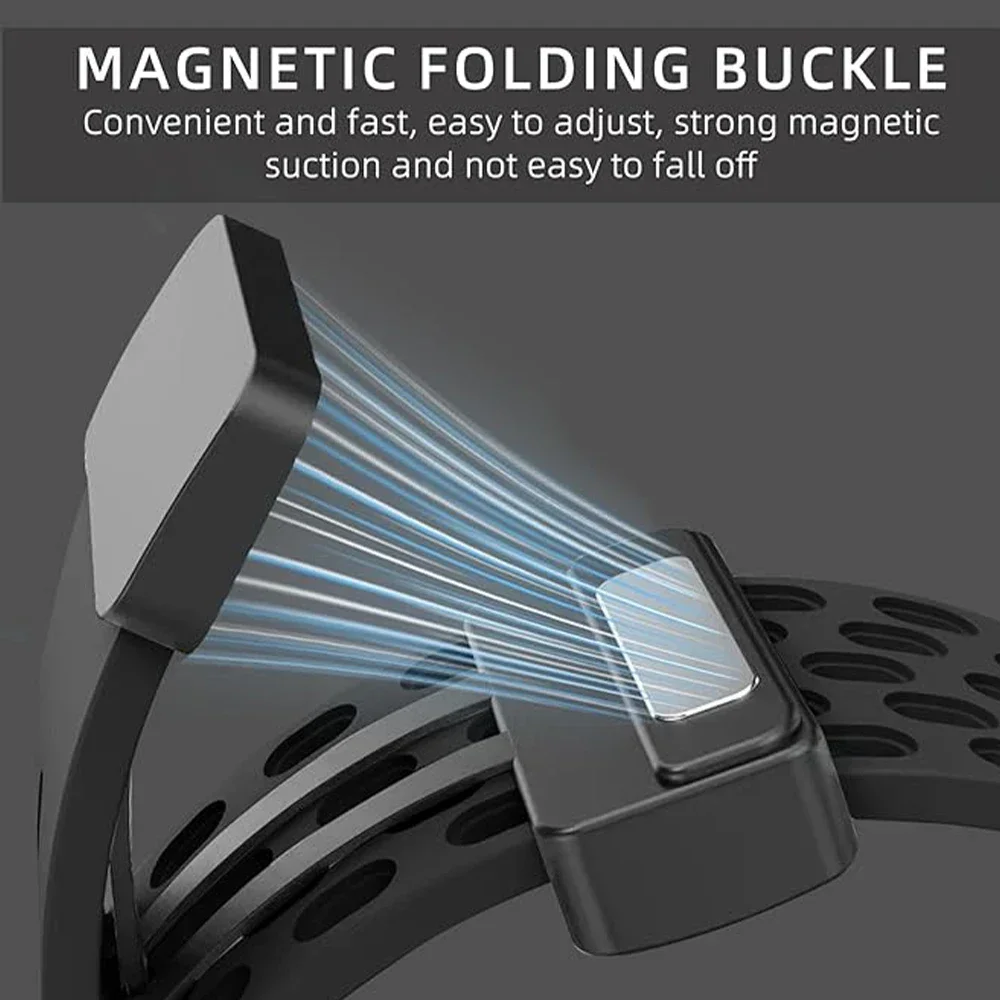Breathable Silicone Sports Strap with Magnetic Buckle