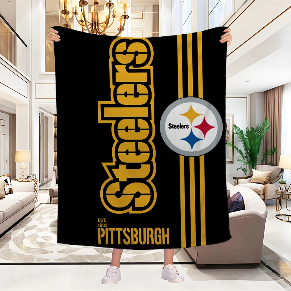 P-Pittsburgh S-Steelers HD Soft Blanket Soft Throw Blanket for Home Bedroom Bed Sofa Picnic Travel Cover Child Gift 100x130CM 5