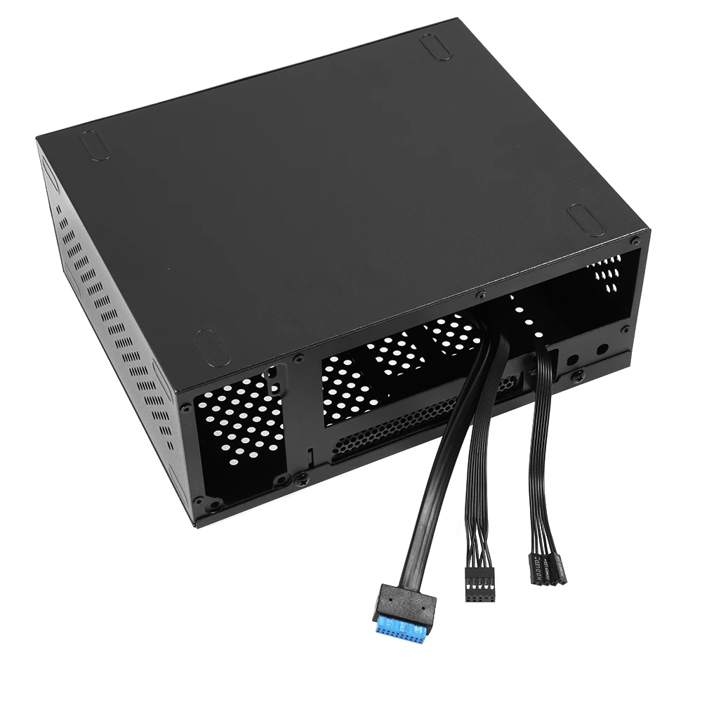 Rgeek A09 미니 ITX 데스크탑 HTPC 컴퓨터 케이스 (ITX 마더보드용) 소형 1U/플렉스 게이밍 PC 케이스 섀시 (가정 및 사무실용) USB3.0