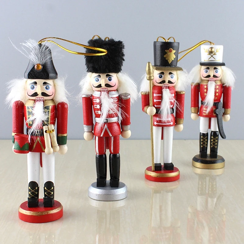 Christmas Decorations Nutcracker Soldier Christmas Tree Ornaments Navidad Wooden Toys For Kids New Year Decorations 12-15cm