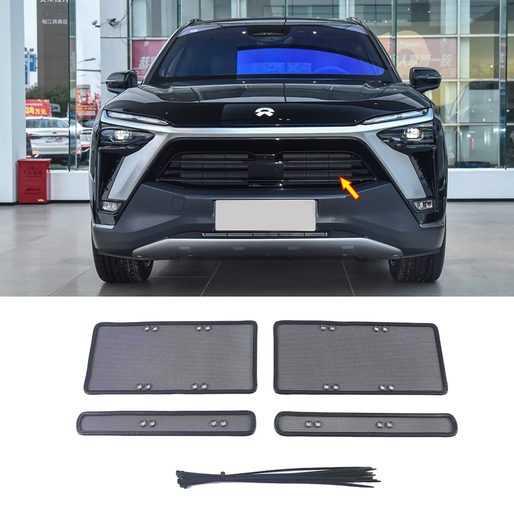 

Stainless Garnish Trim Car Front Grille Anti-insect Net And Dust-proof Net Decor Cover For Nio ES8 2018 2019 2020 Accessories