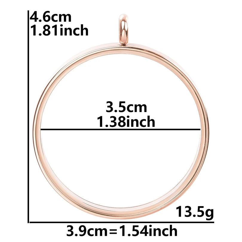 High-Quality Stainless Steel Round Glass Coin Bezel Photo Locket Pendant