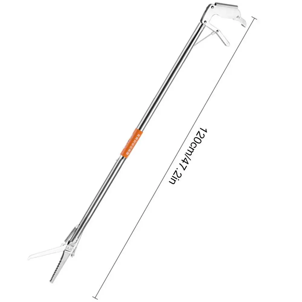 Description Picture 6 of item1.2m Foldable Snake Tongs Stick Easy Reach Pick Up Tool Folding Garbage Clip Full-body Stainless Steel Design For Fishing Hiking