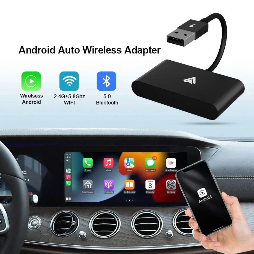 Wireless CarPlay Adapter Wired to Wireless Carplay For Apple/USB A/Type-C Dongle Plug And Play USB Connection Auto Car Adapter