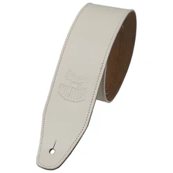 Premium Adjustable Genuine Leather Guitar Strap - Universal Fit (White)