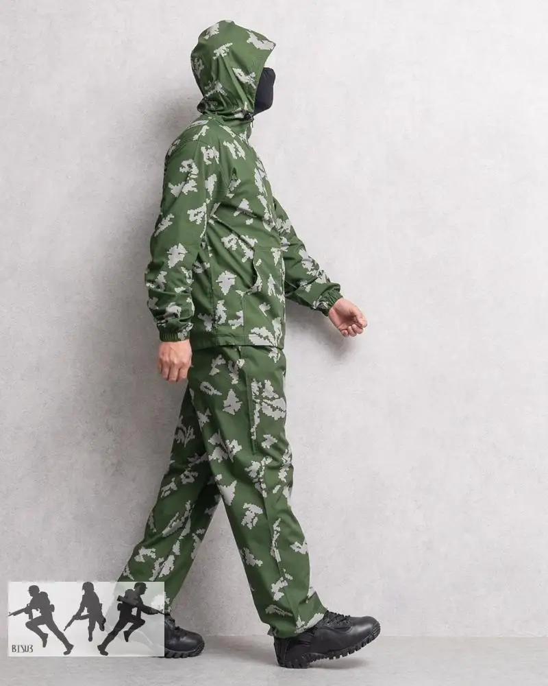 Combinaison camouflage russe KLMK fleurs blanches - Tenue pêche historique pour approche ultra-discrète