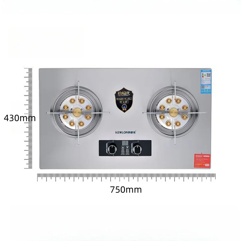 Gas Stove 7.0kw Fierce Fire Power LPG Type Natural Gas Cooker 2 Burners Stainless Steel Cooktop Kitchen Built-in Hobs Stove