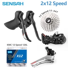 

SENSAH 2*12 Speed Carbon Fiber Road Bike Shifter Lever Rear Derailleur Bicycle Cassette Flywheel KMC X12 Chain for 5800 R7000