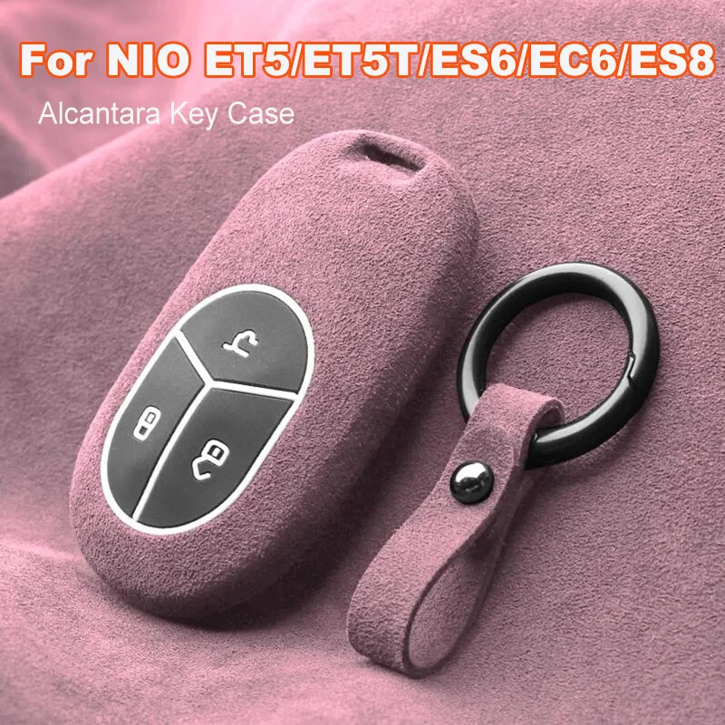 

Suitable for NIO ET5/ET5T / ES6/EC6/ES8 Car Key Case Suede Protective Cover Card Buckle Keychain Keyring Accessoires
