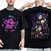 Cartoon Arcane T Shirt Men Jinx Fashion Streetwear Anime Graphic Tee Tops High Quality Cotton Short Sleeve T-shirt 5