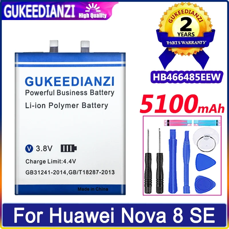 

Аккумулятор GUKEEDIANZI HB466485EEW 5100 мАч для Huawei Nova 8 se/Pro мобильный телефон Bateria