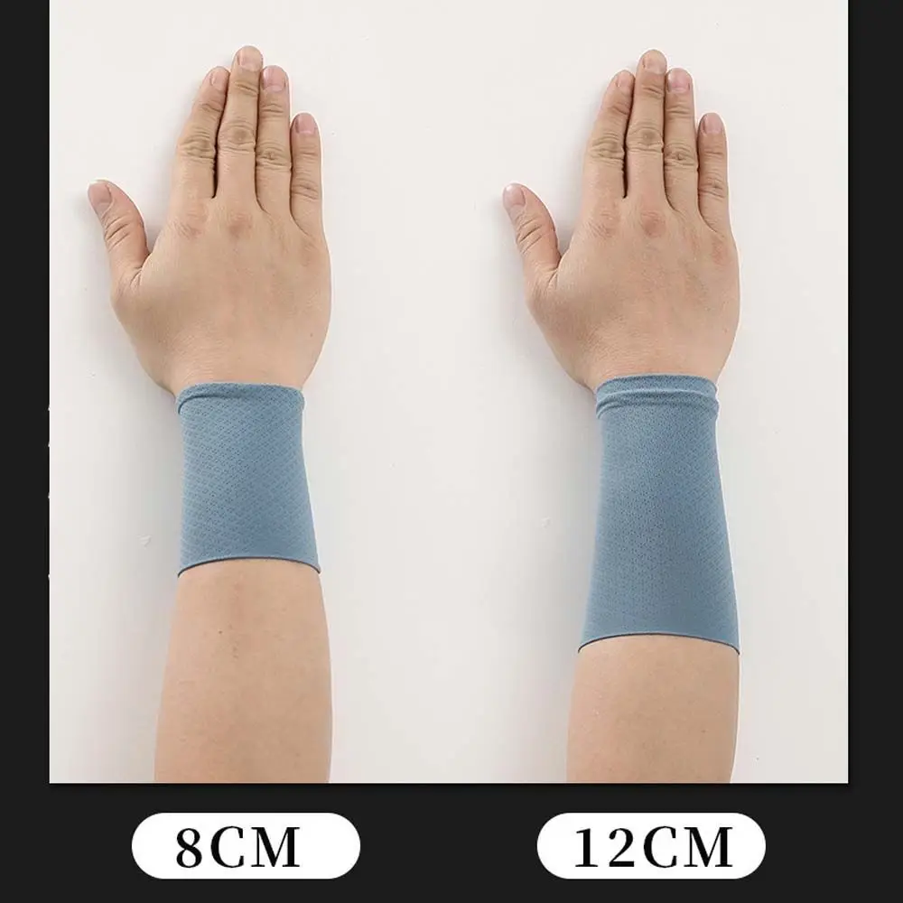 Driving Unisex Solid Color Outdoor Elastic Wrist Cover Ice Silk Sleeves Cycling Arm Sleeves Sports Wristband Sunscreen Wrist