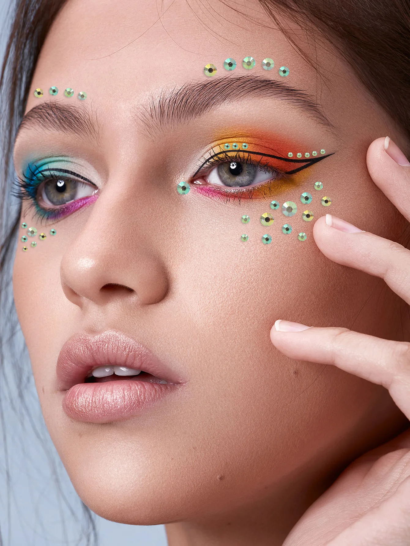 Colorful Makeup Festival Jewels Nail Gems Diamonds Adhesive Glitters for the Rhinestone Face Temporary Tattoos Body Stickers 6